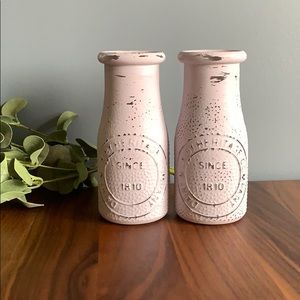 Farmhouse milk bottle decor